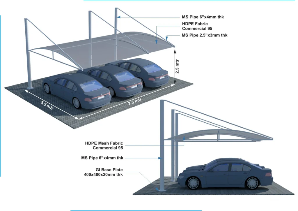 Top support parking shades